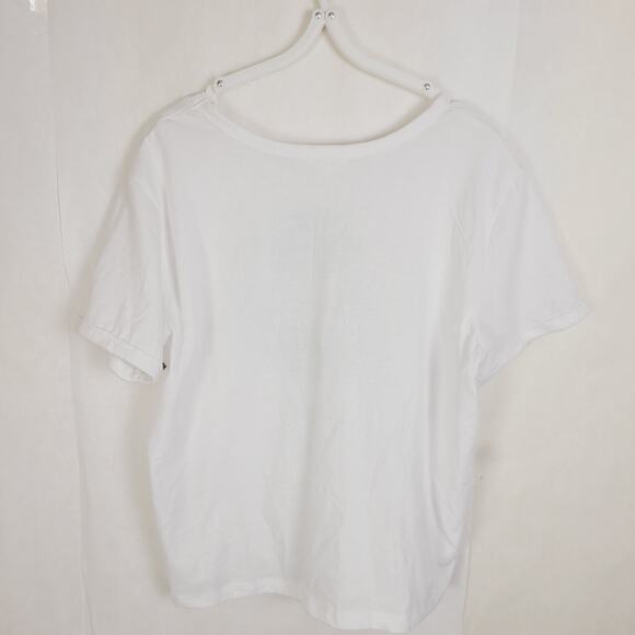 New Recycled Threads womens white recycle graphic short sleeve tshirt medium - Picture 2 of 6